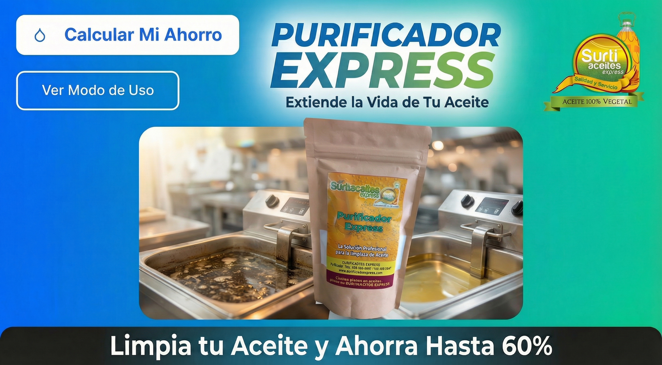 Purificador Express - Antes y Después con Sobre Original